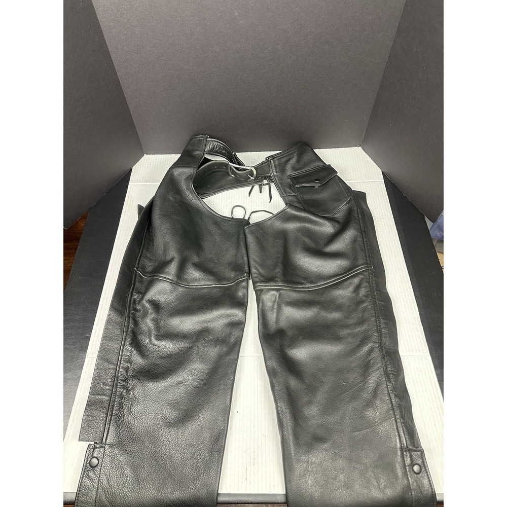 San Diego Leather Jacket Factory Chaps (32) Biker Black USA Made